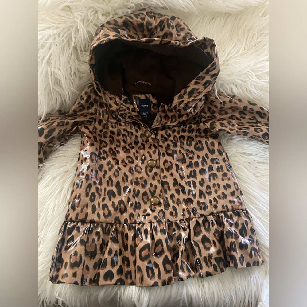 GAP Brown Leopard Print Kids Raincoat